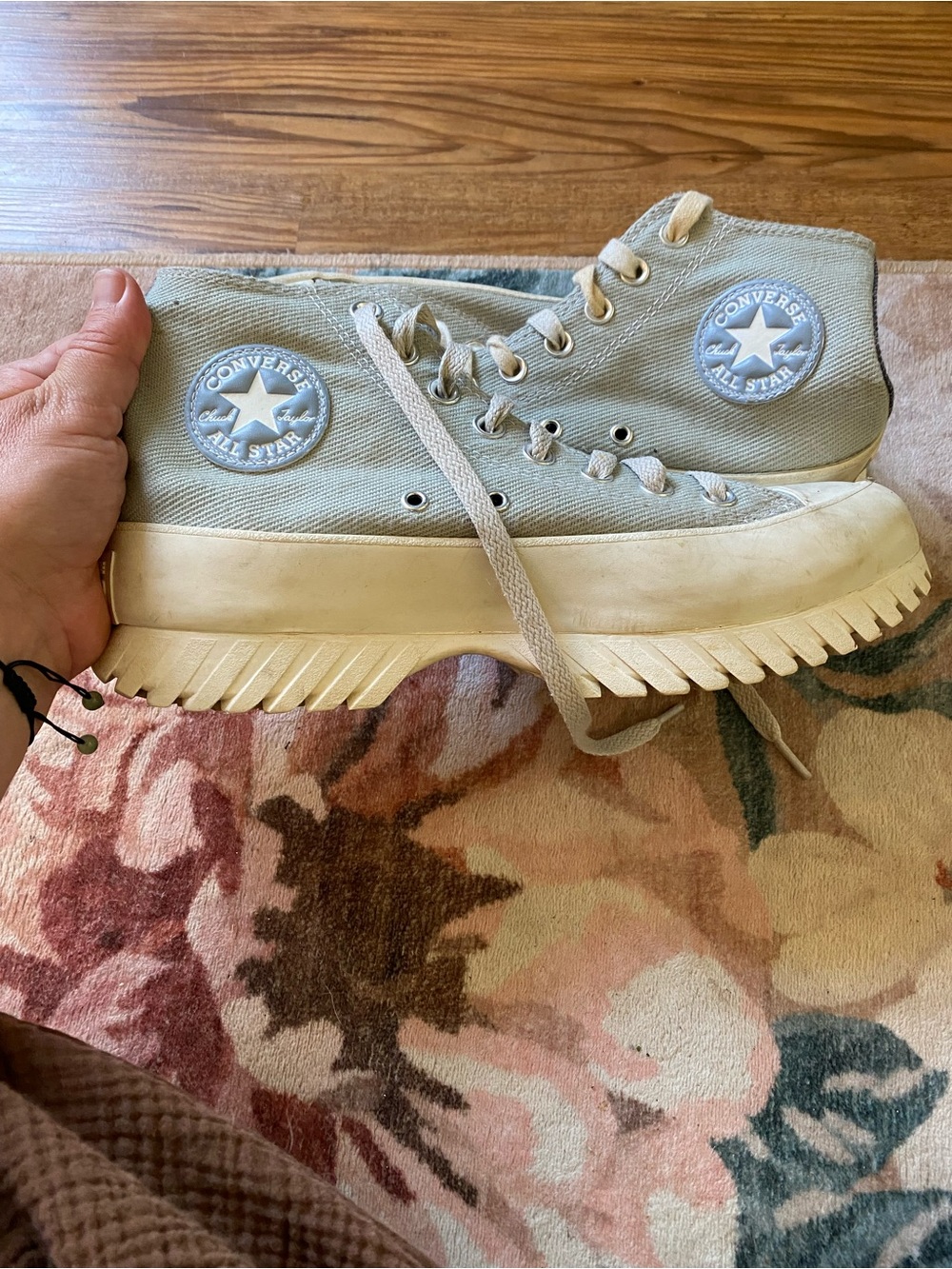 Converse Kids' Chuck Taylor High-Top Sneakers in Light Gray and Cream